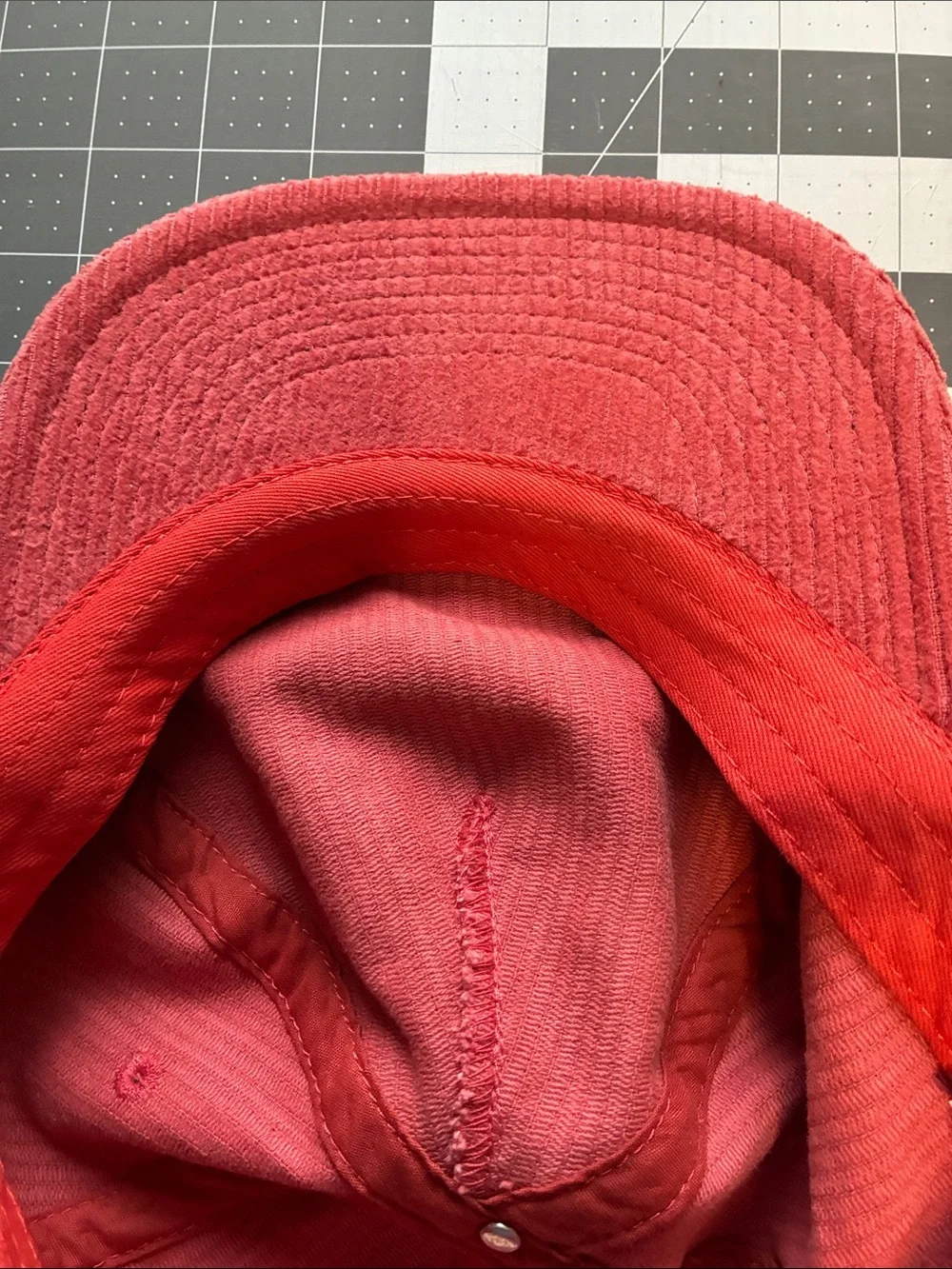 A Apostrophe , Corduroy Baseball Cap in Rust Red with White 'A'  , 100 cotton